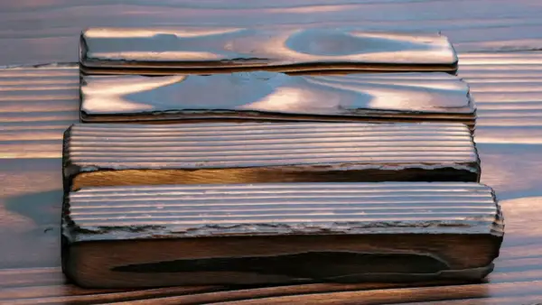 Yakisugi-treated Western Red Cedar structural supports showing brushed grain and charred finish