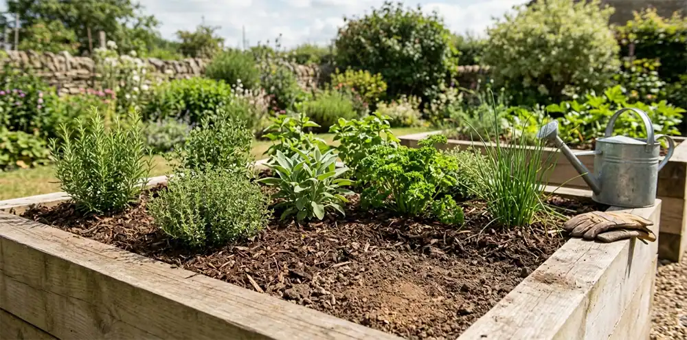 Image showing do raised beds dry out faster, with mulch reducing evaporation from exposed soil